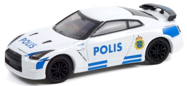 GREEN42980-D - NISSAN GT-R (R35) Stockholm Police HOT PURSUIT 40-serie in blisterverpakking - 1