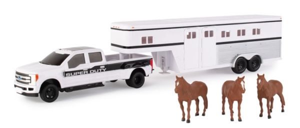 ERT46800 - FORD F350 Super Duty met zwanenhalsaanhangwagen en paarden - 1