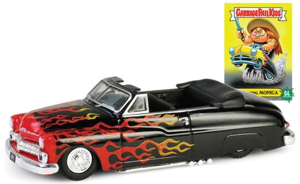 GREEN54110-F - MERCURY Eight Convertible Lowrider 1950 zwart uit de serie GARBAGEPAILKIDS in blisterverpakking - 1