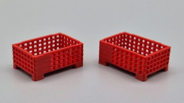 MSM5471/06 - 2 halfhoge palletboxen van draadgaas, rood - L.24 x B.16 x H.10,3 mm - 1