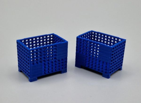MSM5471/07 - 2 blauwe draadgaas palletdozen - L.24 x B.16 x H.19,4 mm - 1