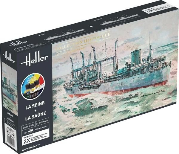 HEL55050 - Startset met verf en accessoires – Slagschepen La Seine en La Saône - 1