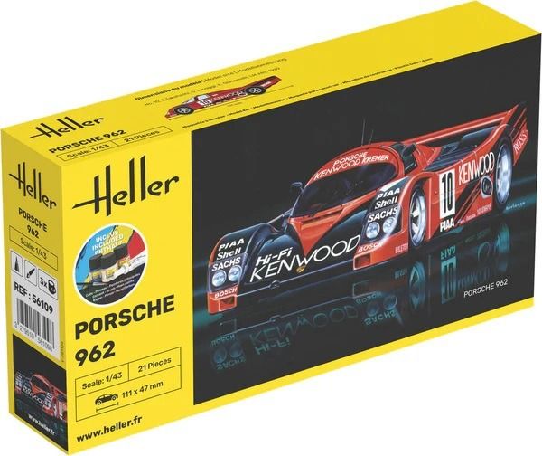 HEL56109 - Startset met verf en accessoires - PORSCHE 962 #10 om te monteren - 1