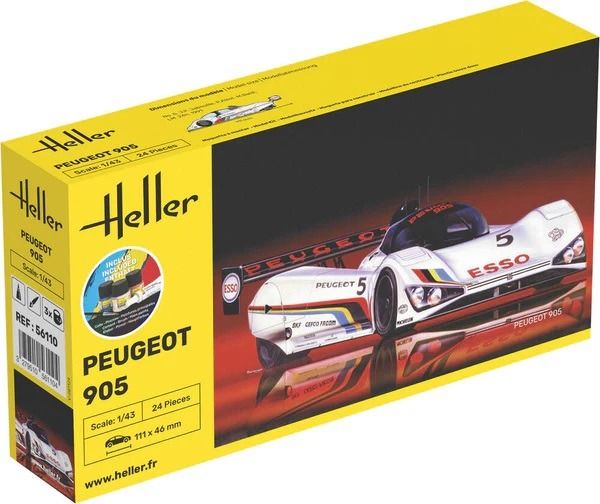HEL56110 - Startpakket met verf en accessoires - PEUGEOT 905 om zelf te monteren - 1