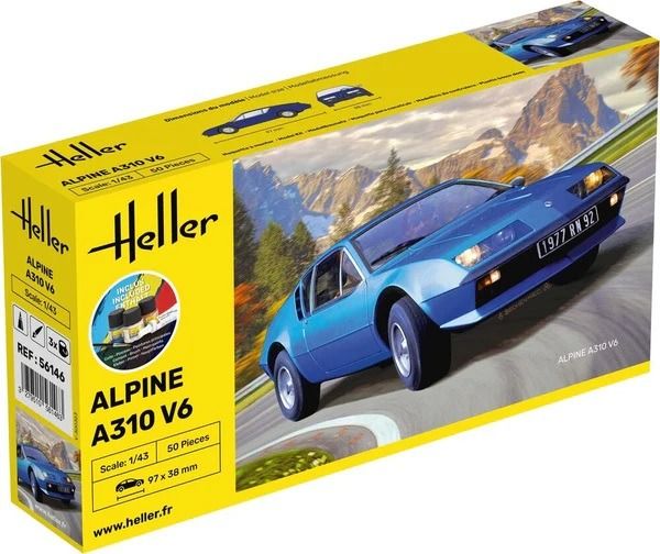 HEL56146 - Startpakket met verf en accessoires - ALPINE A310 om zelf te monteren - 1