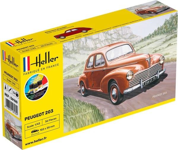 HEL56160 - Startpakket met verf en accessoires - PEUGEOT 203 om zelf te monteren - 1