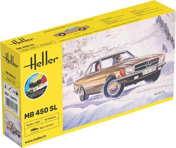 HEL56171 - Startpakket met lak en accessoires - MERCEDES-BENZ 450 SL om zelf te monteren - 1