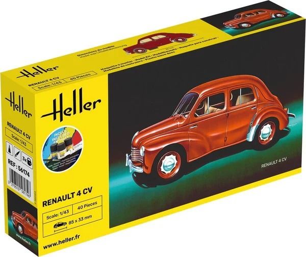 HEL56174 - Startpakket met lak en accessoires - RENAULT 4 CV om zelf te monteren - 1