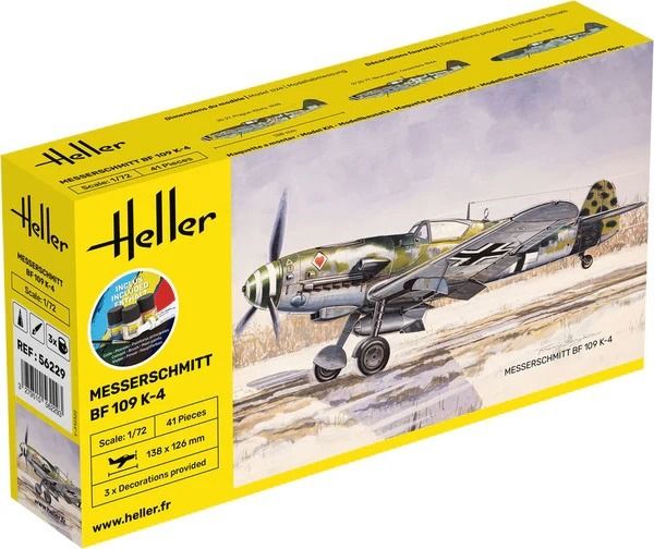 HEL56229 - Startpakket met verf en accessoires - MESSERSCHMITT BF 109 K-4 om zelf te monteren - 1