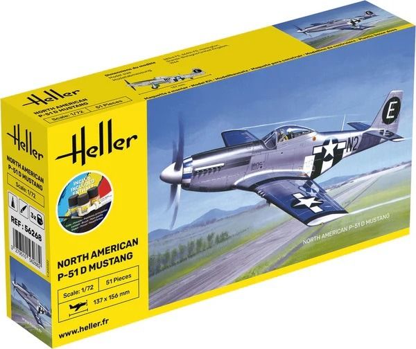 HEL56268 - Startpakket met verf en accessoires - Noord-Amerikaanse P-51 Mustang om zelf in elkaar te zetten - 1