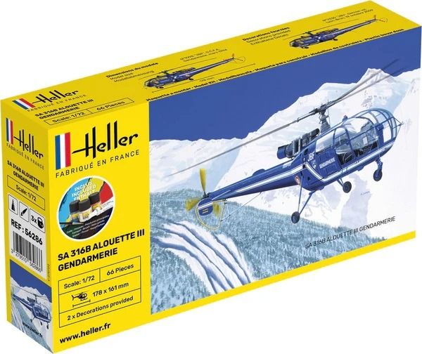 HEL56286 - Startpakket met verf en accessoires - ALOUETTE SA 316 III Gendarmerie - 1