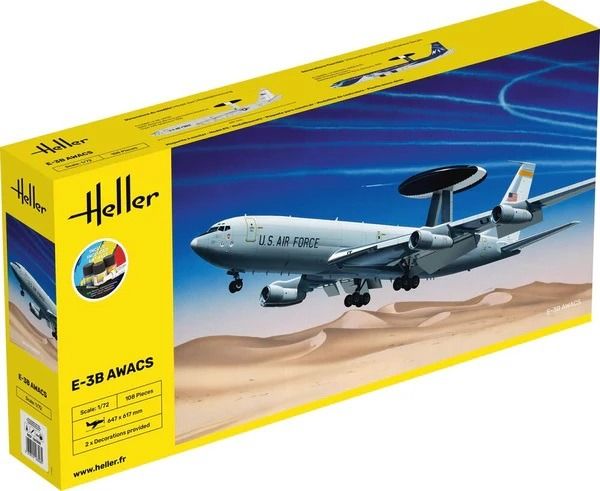 HEL56308 - Startpakket met verf en accessoires - BOEING E-3B Awacs om zelf te monteren - 1