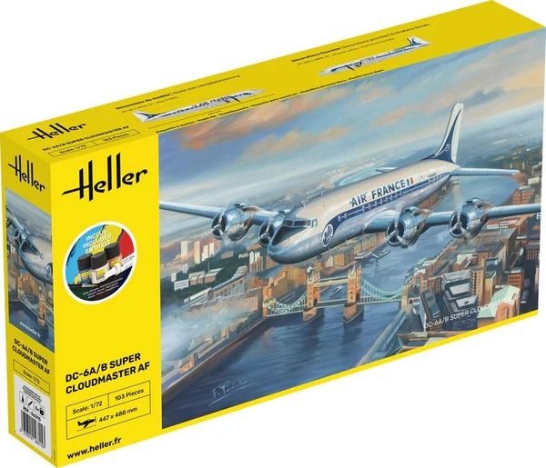 HEL56315 - Startpakket met verf en accessoires - DOUGLAS DC6 Super Cloudmaster AIR Frankrijk om zelf te monteren - 1