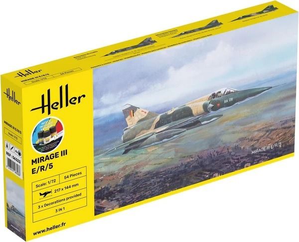 HEL56323 - Startpakket met verf en accessoires - DASSAULT Mirage III E/R/5 om zelf te monteren - 1
