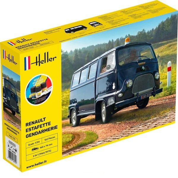 HEL56742 - Startpakket met verf en accessoires - RENAULT Estafette Gendarmerie om zelf te monteren - 1