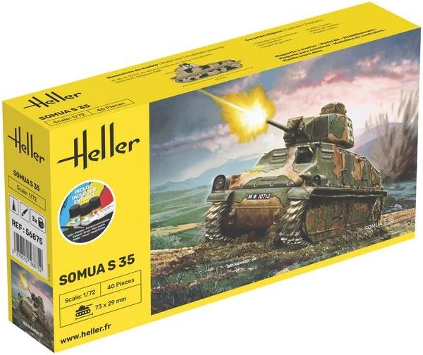 HEL56875 - Startset met verf en accessoires – SOMUA S-35 tank - 1