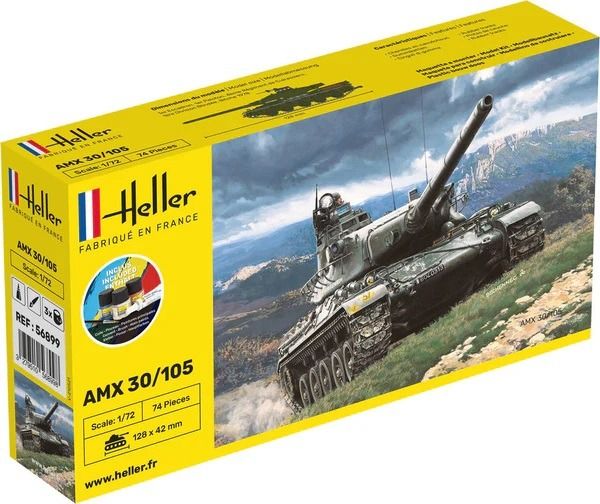 HEL56899 - Startpakket met verf en accessoires - AMX 30/105 tank - 1