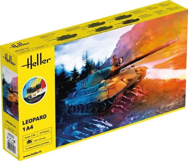 HEL57126 - Startpakket met verf en accessoires - LEOPARD 1A4 tank - 1