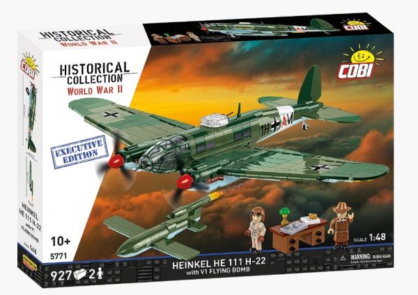 COB5771 - Militair vliegtuig Heinkel He 111 H-22 met V-1 vliegende bom - Exclusieve editie - 927 onderdelen - 1