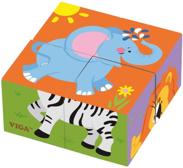 VIG50836 - 6 houten kubus puzzels - 1