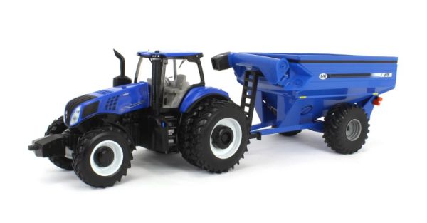 ERT61028 - NEW HOLLAND Genesis T8.355 met J&M graanoplegger - 1
