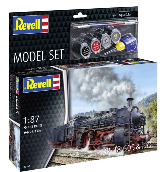 REV62167 - MODEL SET - Locomotief BR 18 505 met tender 2'3' T38 om te assembleren met verf - 1
