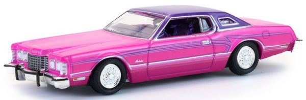 GREEN63080-E - Roze Ford Thunderbird uit 1975 uit de California Lowriders-serie, nog in de originele verpakking. - 1