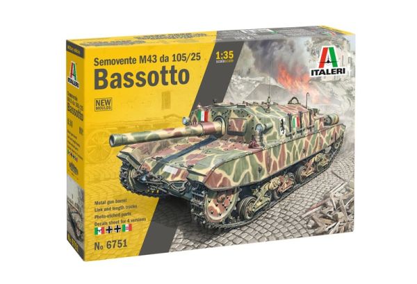 ITA6751 - Semovente M43 105/25 Bassotto gemotoriseerd kanon om te monteren en te schilderen - 1