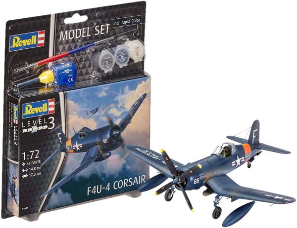 REV63955 - Modelset Vought F4U Corsair met schilderij om in elkaar te zetten - 1