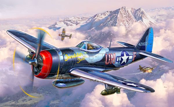 REV63984 - Modelset P-47M Thunderbolt met schilderij om te monteren - 1