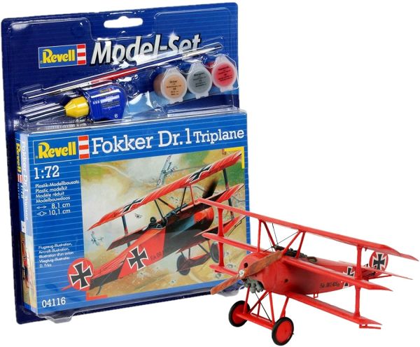 REV64116 - Modelset Fokker DR.1 Triplane met schilderij om in elkaar te zetten - 1