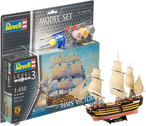 REV65819 - Mdoel set HMS Victory met verf om in elkaar te zetten - 1