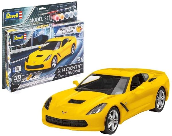 REV67449 - Modelset CORVETTE Stingray 2014 met schilderij om in elkaar te zetten - 1