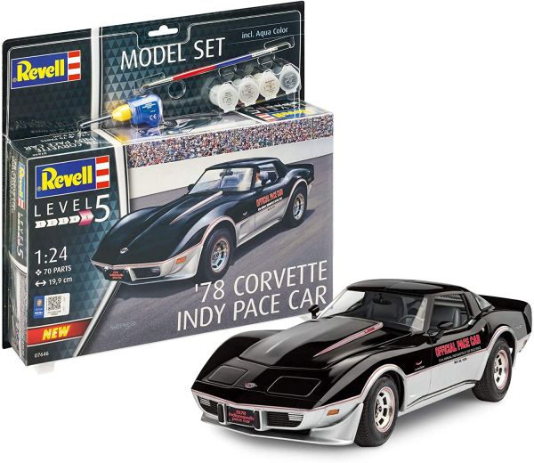 REV67646 - Modelset CORVETTE '78 Indy Pace met schilderij om in elkaar te zetten - 1