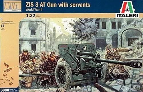 ITA6880 - WWII Russisch ZIS3 AT-kanon met bemanning om te monteren en te schilderen - 1