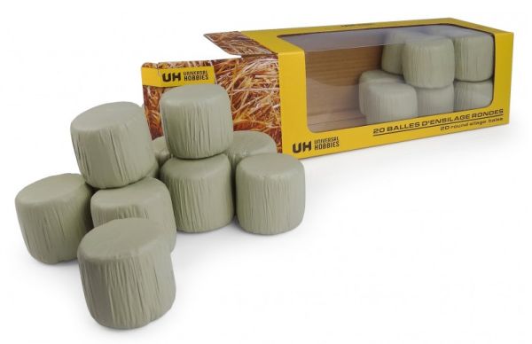 UH7231 - 20 groen gewikkelde ronde kuilgrasbalen - 1