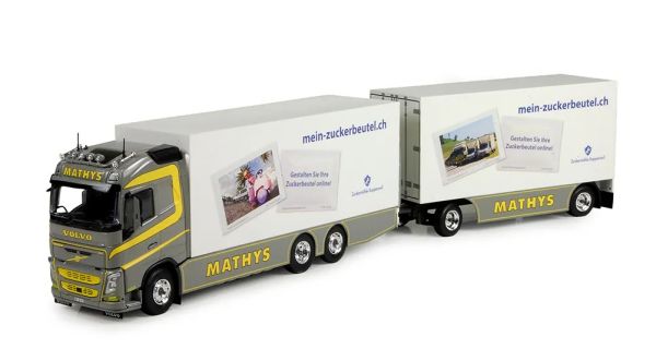 TEK73916 - VOLVO FH04 Globetrotter 6x4 bakwagen met 1+1-assige aanhanger (MATHYS) - 1