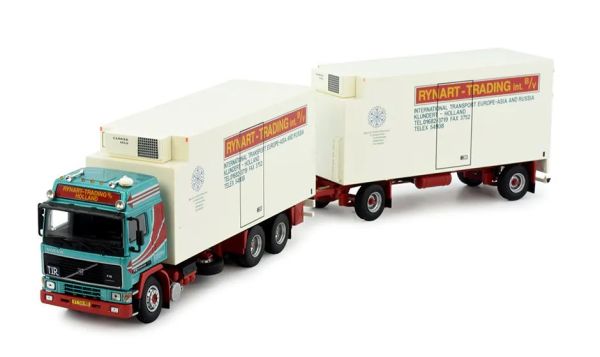 TEK76835 - Volvo F12 Globetrotter 6x4 koelwagen met 1+1 as Rynart koeltrailer - 1