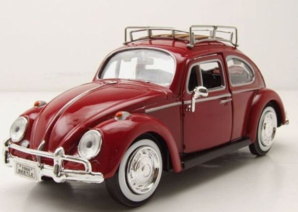 MMX79559BORDEAUX - VOLKSWAGEN Beetle met dakdrager 1966 bordeauxrood - 1