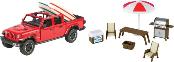 MMAX79722 - Jeep Gladiator Rubicon 2021, rood, met kampeeraccessoires. - 1