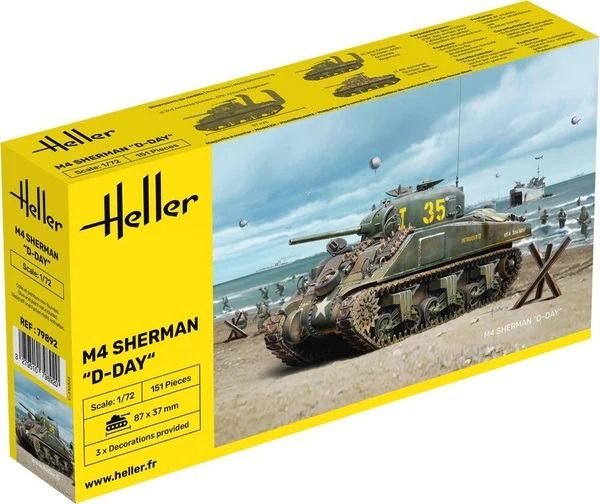 HEL79892 - Sherman M4 tank - D-Day - bouw- en schilderset - 1