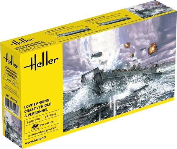 HEL79995 - LCVP-landingsvaartuig met eigen voertuig voor montage en schilderen - 1