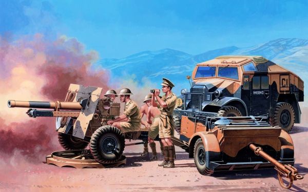 ITA7027 - Houwitser Morris Quad Tractor./25 PDR.GUN om te monteren en te schilderen - 1