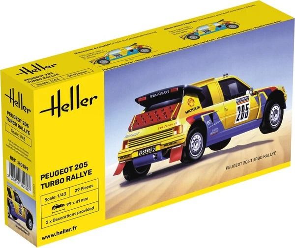HEL80189 - PEUGEOT 205 Turbo Rallye #205 om te monteren en te spuiten - 1