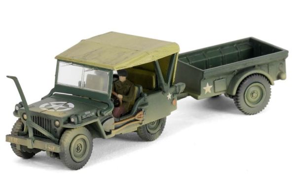 FOV805104 - Willys MB 4x4 Jeep met aanhanger - Amerikaans leger - 1