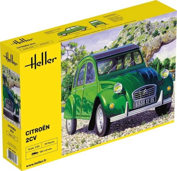 HEL80765 - Citroën 2CV (groen) – bouw- en schilderset - 1
