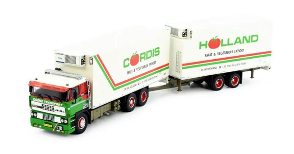 TEK81217 - DAF 3300 6x2 vrachtwagen met bakwagen en 2-assige koeltrailer, KOENE Transport - 1