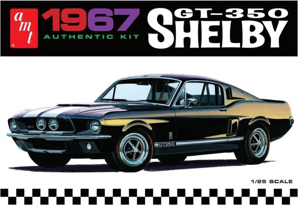AMT834M/12 - SHELBY GT-350 1967 zwart, om te monteren en te schilderen - 1