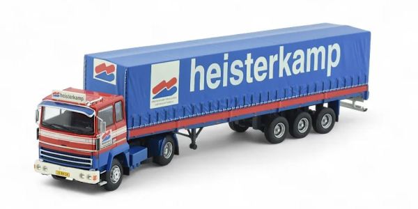 TEK85251 - FORD Transcontinental 4x2 met 3-assige HEISTERKAMP schuifzeilen aanhanger - 1