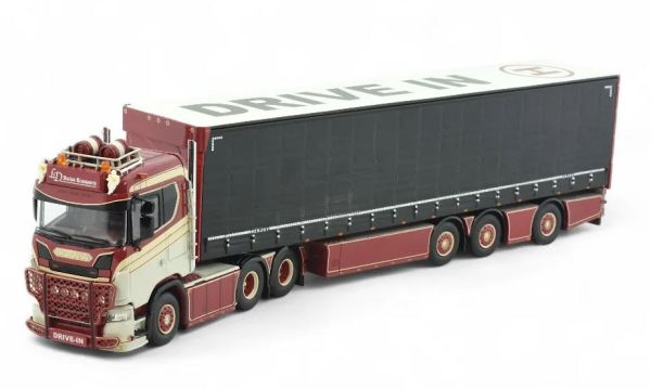 TEK86023 - SCANIA 6x4 met 3-assige schuifzeilen aanhanger LD Transport - 1